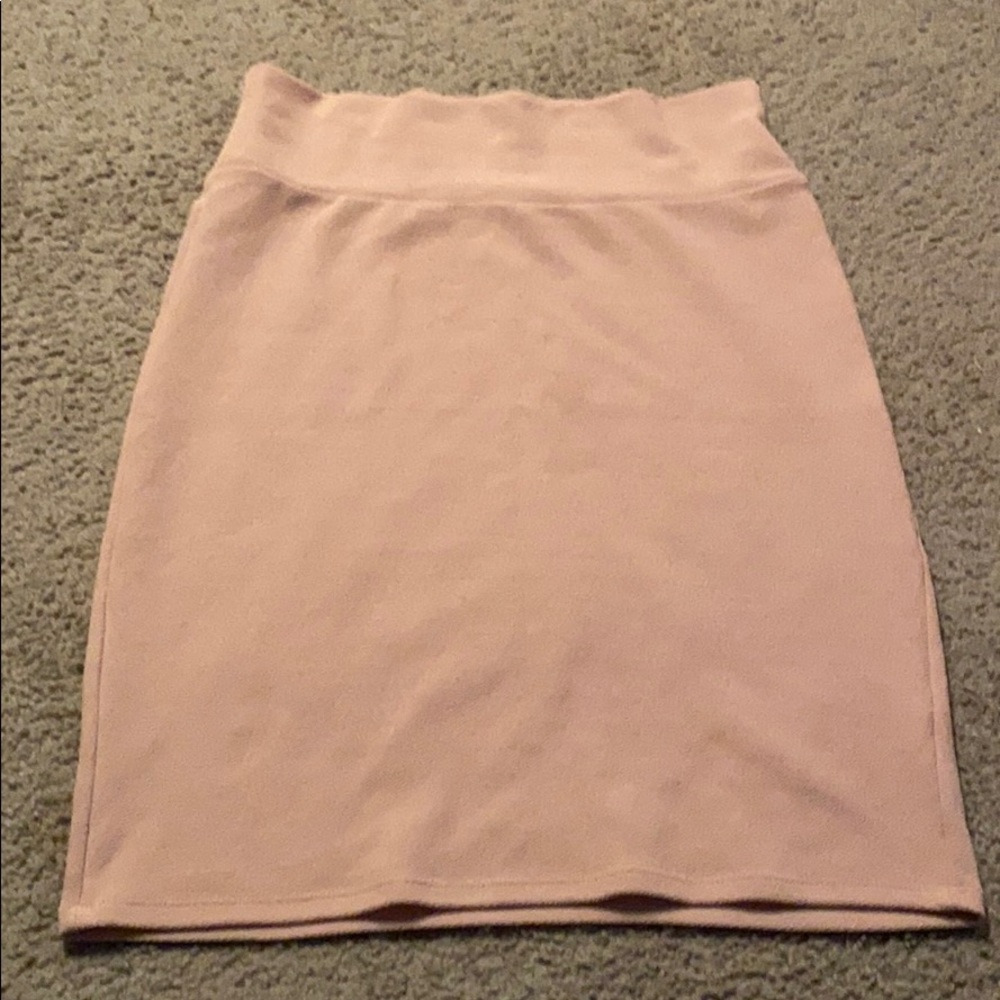Blush pink pencil skirt